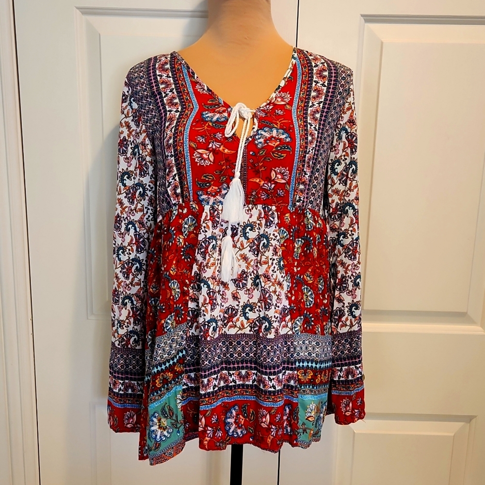Suzanne Betro cotton peasnaat top,M L
